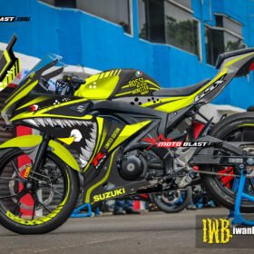 Decal stiker GSX-R150 BLACK SHARK YELLOWLIME